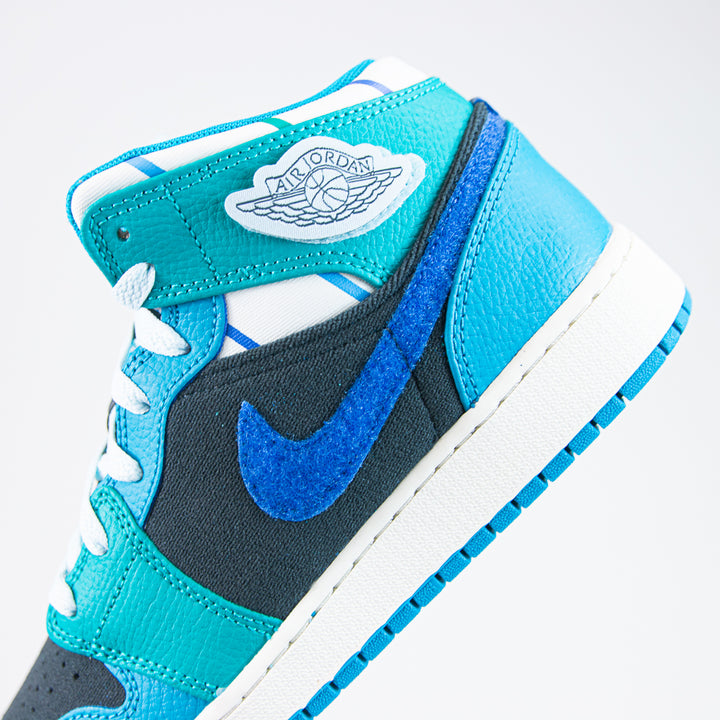 Air Jordan 1 Mid SS (GS) (Anthracite/Glacier Blue)