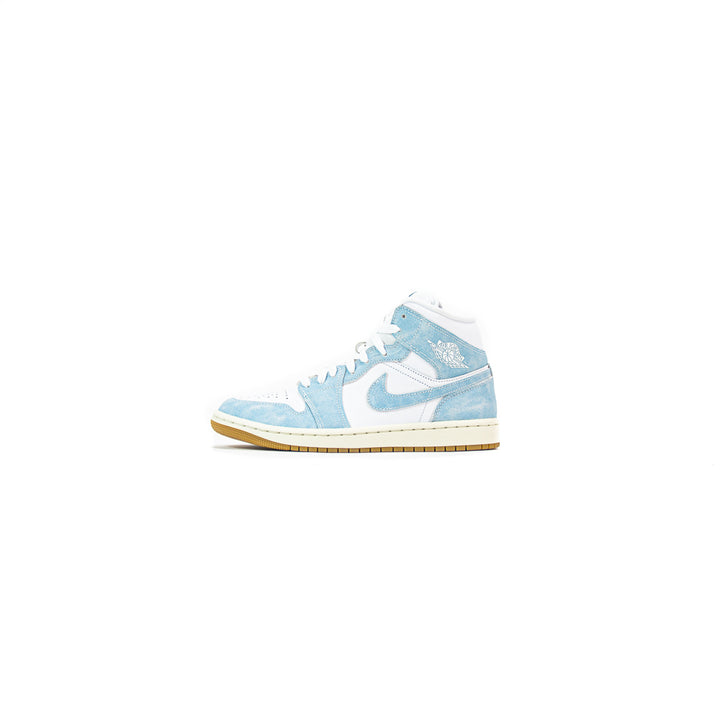 Wmns Air Jordan 1 Mid SE (White/Worn Blue-Sail)