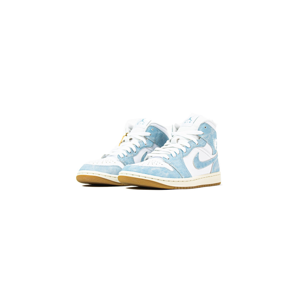 Wmns Air Jordan 1 Mid SE (White/Worn Blue-Sail)