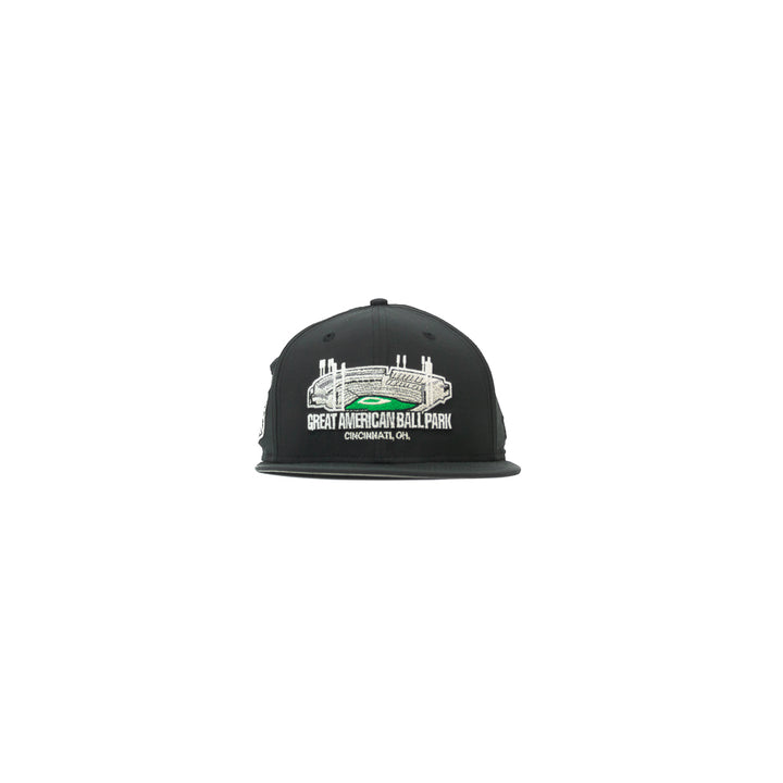 Cincinnati Reds '03 Inaugural Season GABP Fitted Cap (Black Ripstop)