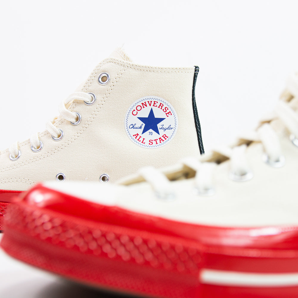 Comme des Garcons Play x Converse Chuck 70 Hi (Pristine/Red/Egret)