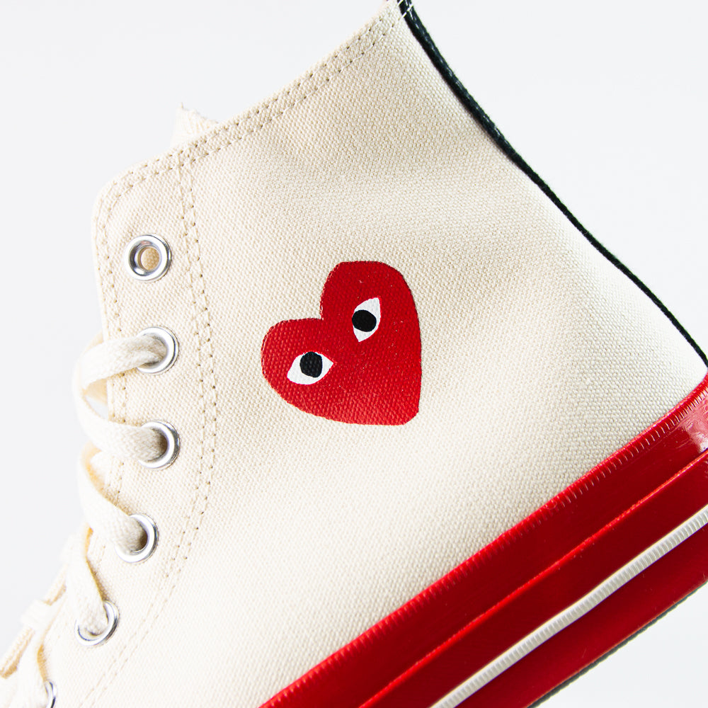 Comme des Garcons Play x Converse Chuck 70 Hi (Pristine/Red/Egret)