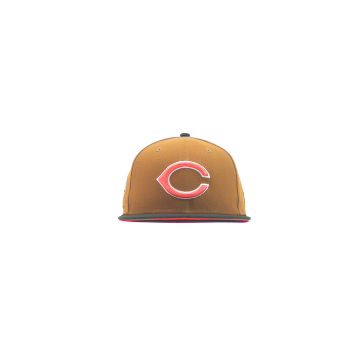 Cincinnati Reds Throwback Logo Fitted Cap (Brown/Black/Infrared)