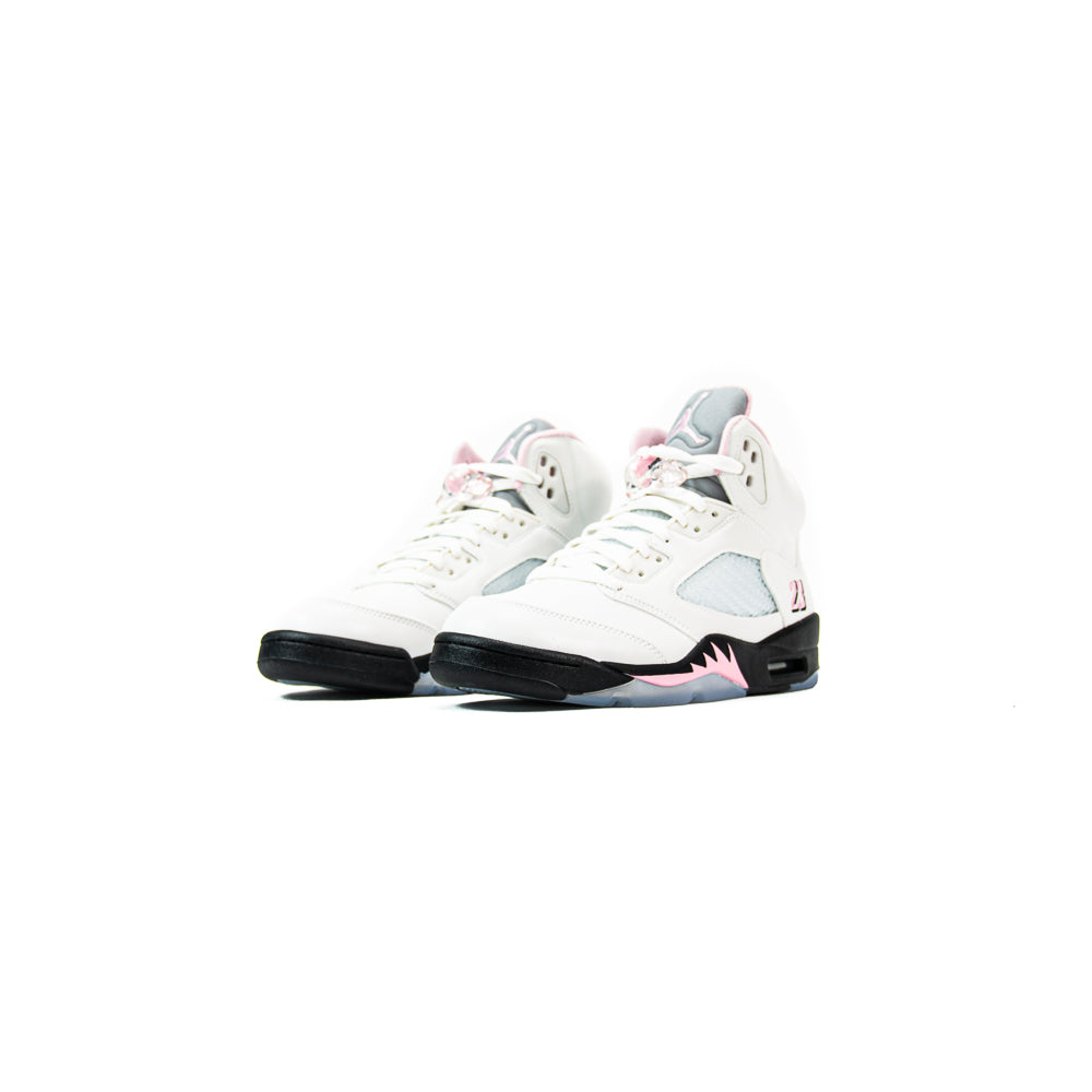 jordan retro 5 pink and white