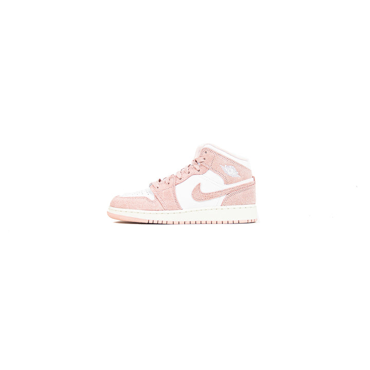 Air Jordan 1 Mid SE (GS) (White/Legend Pink-Sail)