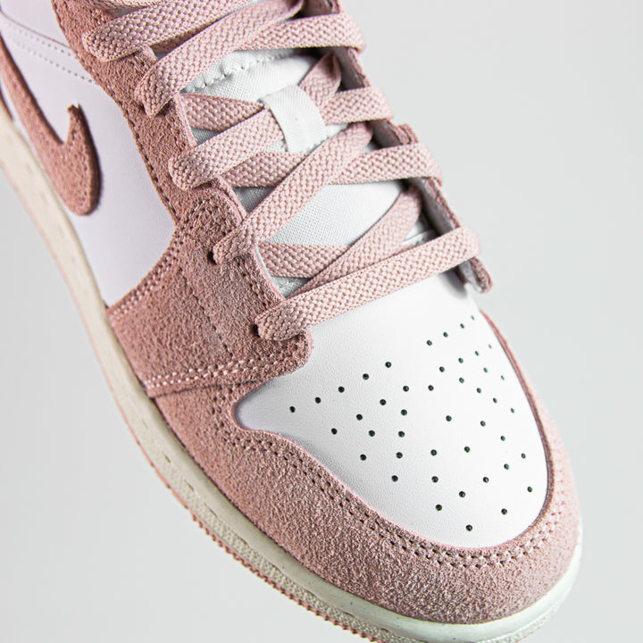 Air Jordan 1 Mid SE (GS) (White/Legend Pink-Sail)