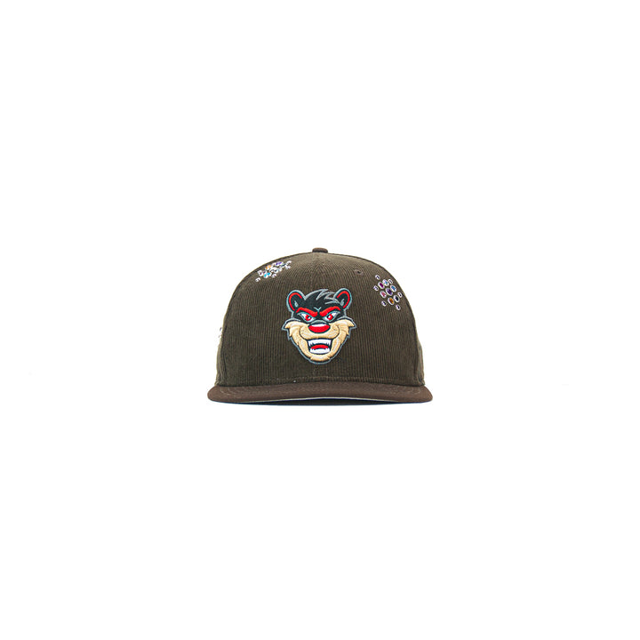 Gemstone Cincinnati Bearcats Mascot Fitted Cap (Brown Corduroy)