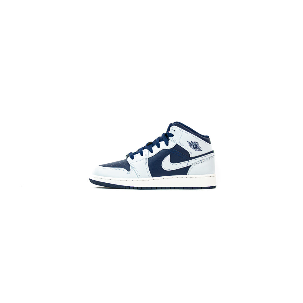 Air Jordan 1 Mid (GS) (Blue Void/Pure Platinum) – Corporate