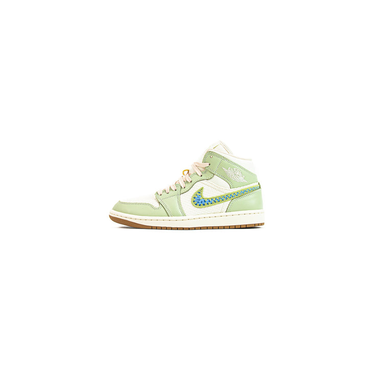 Wmns Air Jordan 1 Mid SE (Olive Aura/Pearl White-Lawn)