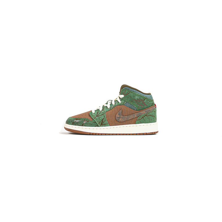Air Jordan 1 Mid SS (GS) (Archaeo Brown/Light Olive)