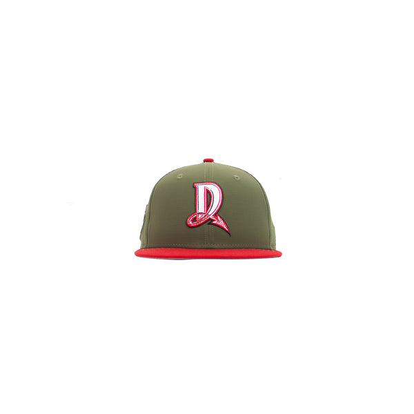 Dayton Dragons 20th Anniversary Fitted Cap (Olive Ripstop/ Red) – Corporate