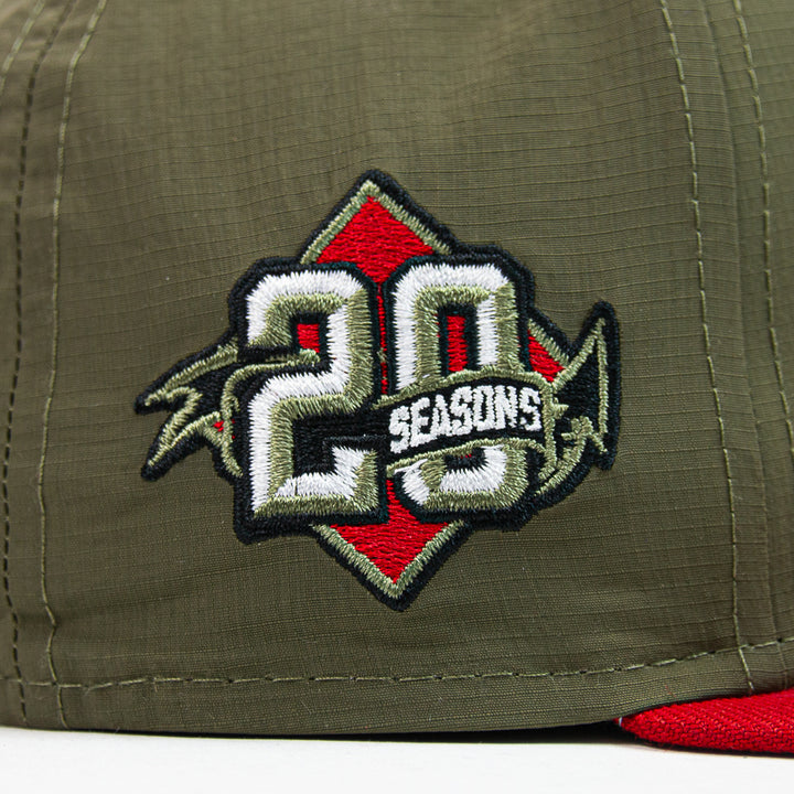 Dayton Dragons 20th Anniversary Fitted Cap (Olive Ripstop/ Red)