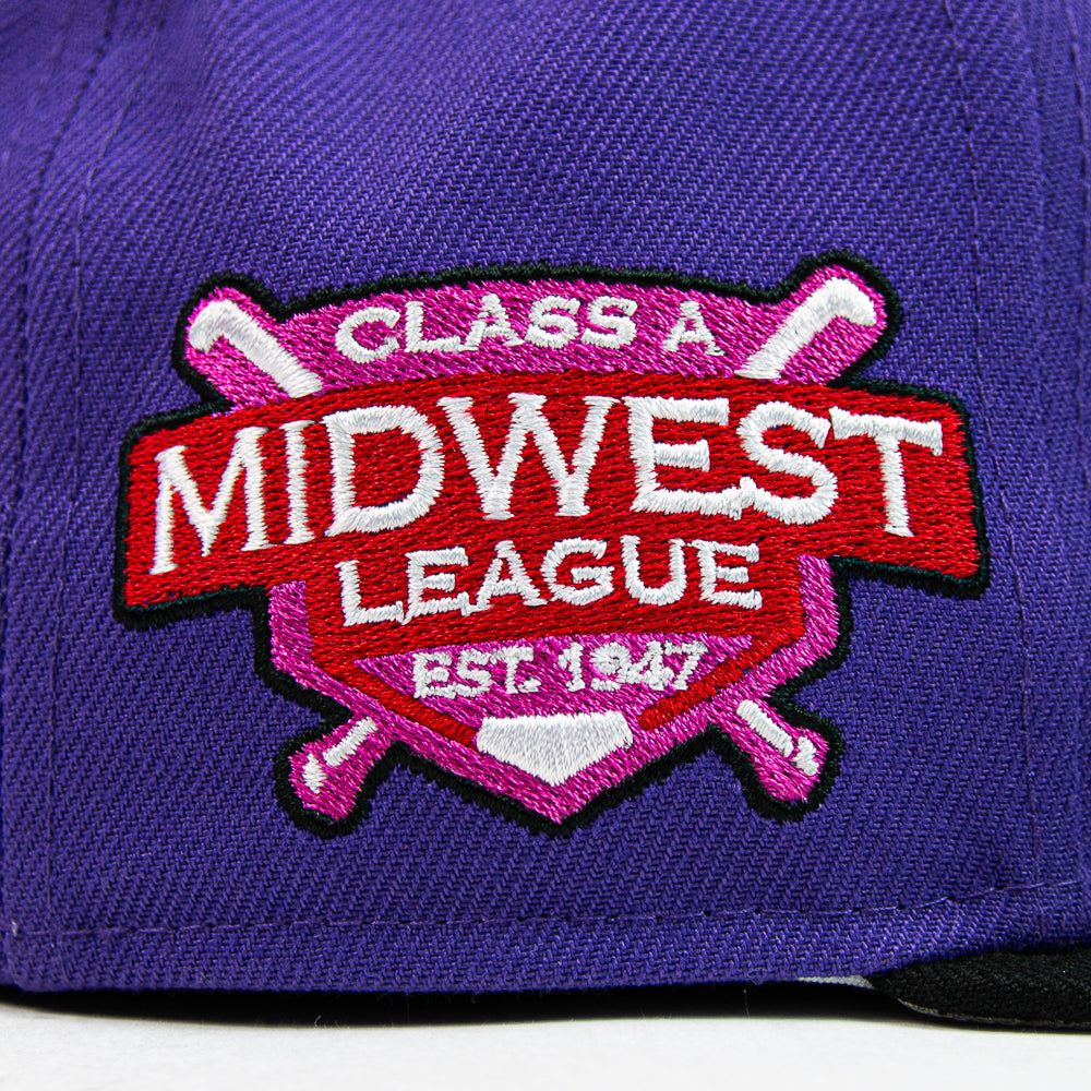 Dayton Dragons Midwest League Fitted Cap (Violet Purple/ Black)