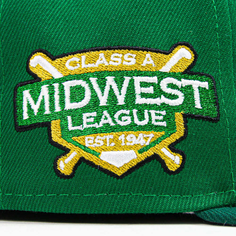 Dayton Dragons Midwest League Fitted Cap (Kelly Green/ Emerald)