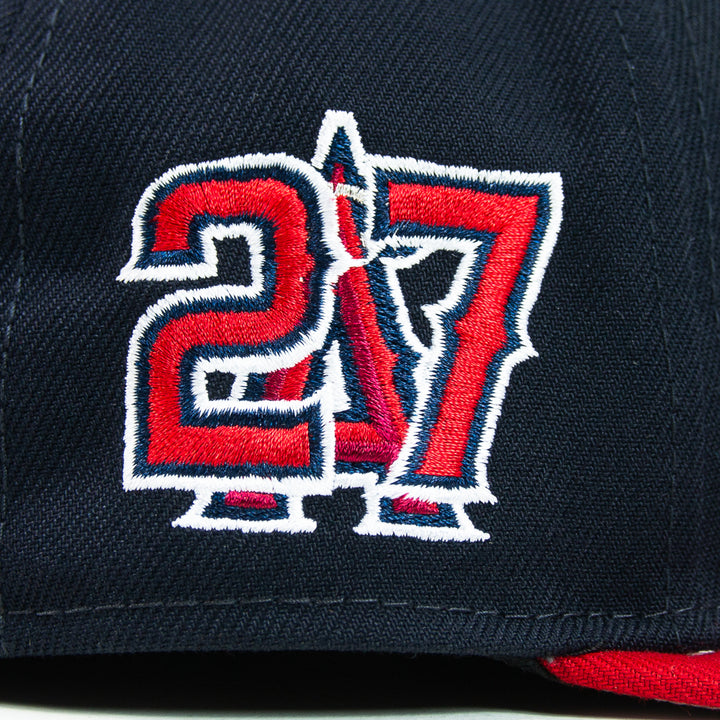 Anaheim Angels MVP Mike Trout Fitted Cap (Navy/Scarlet)