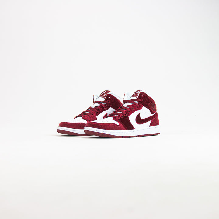 WMNS Air Jordan 1 Mid SE (White/Team Red-Black)