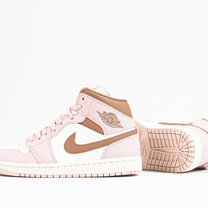 WMNS Air Jordan 1 Mid (Pink Oxford/Archaeo Brown-Sail)