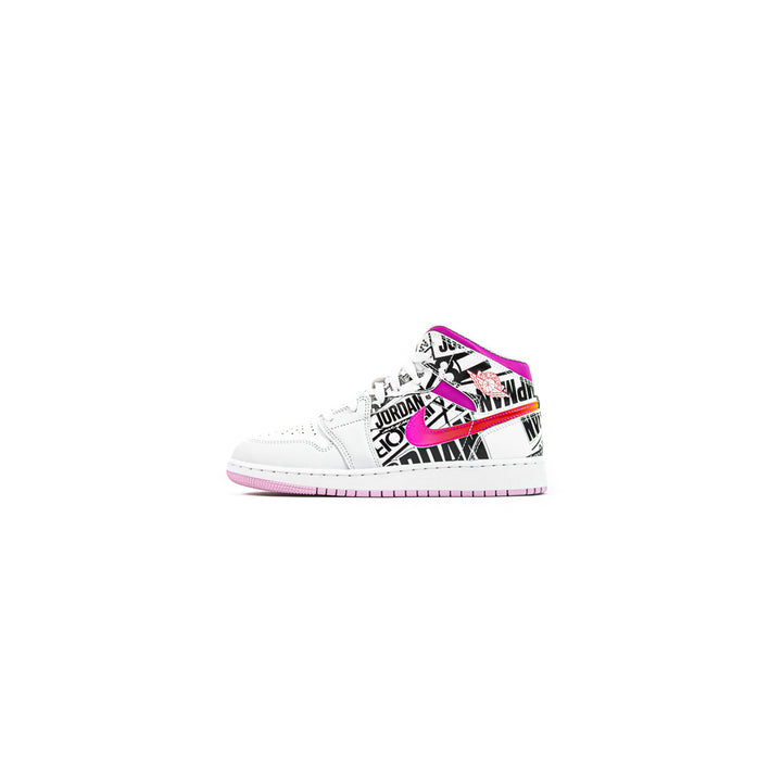 Air Jordan 1 Mid BG (Off White/Fire Pink)