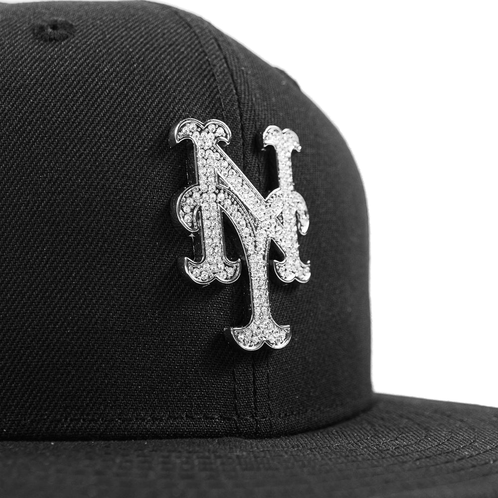 New York Mets Rhinestone Badge Fitted (Black)