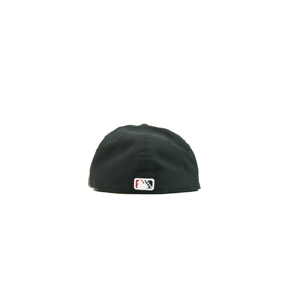 Dayton Dragons Midwest League Fitted Cap (Black / Fire Red / White)