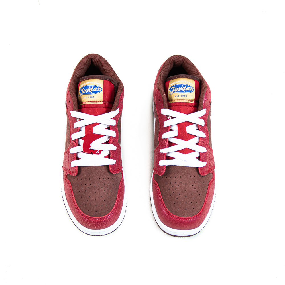Air Jordan 1 Low GS (SE) (Dark Pony/White-Varsity Red
