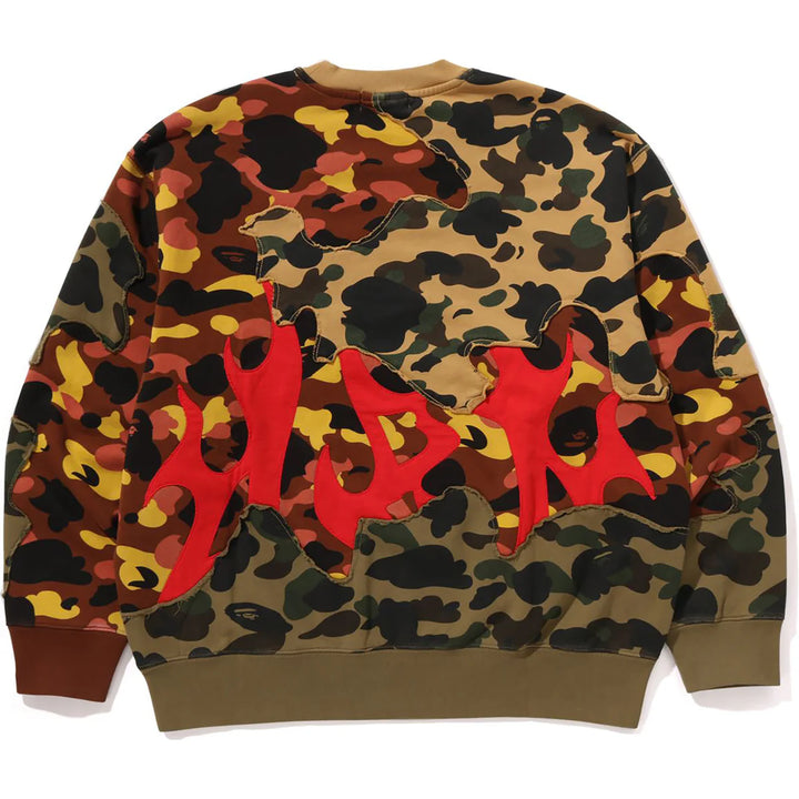 1ST CAMO UPCYCLED RELAXED FIT CREWNECK SWEATSHIRT (MULTI)