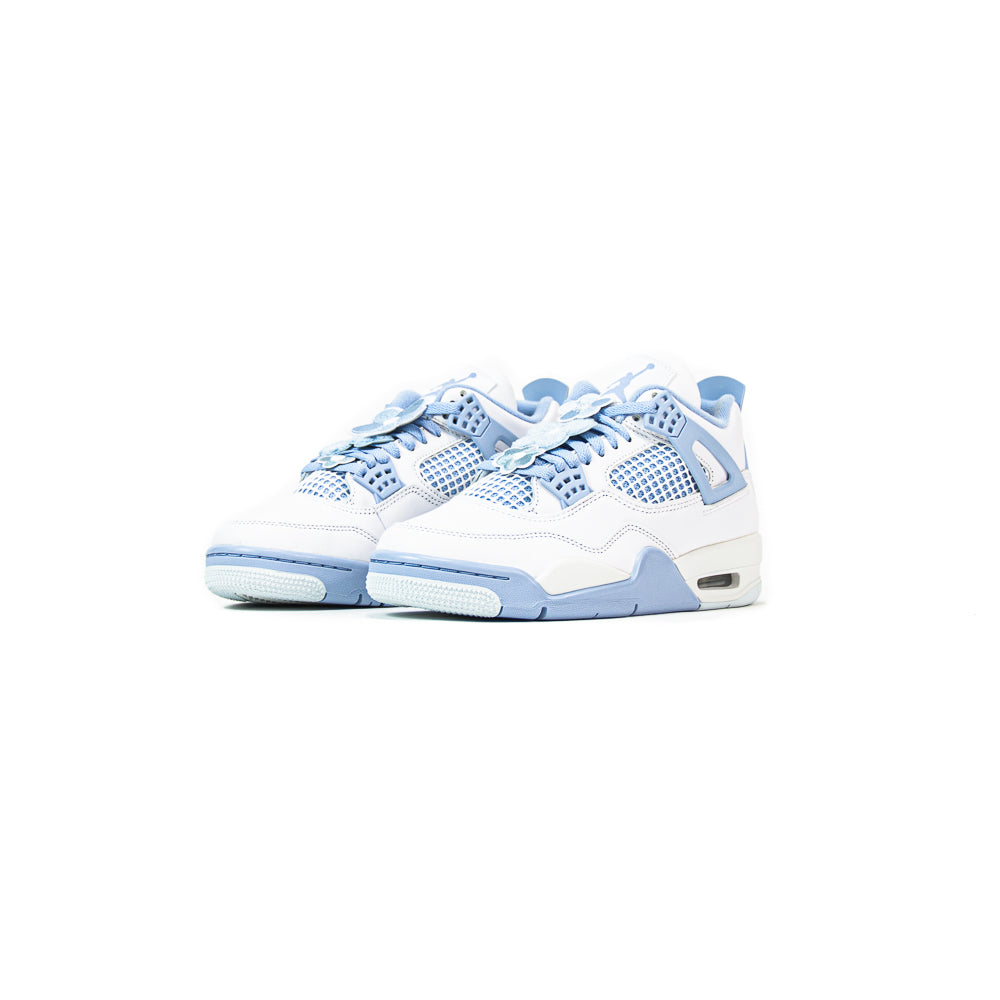Wmns Air Jordan 4 Retro (White/Aluminum-Blue Tint)
