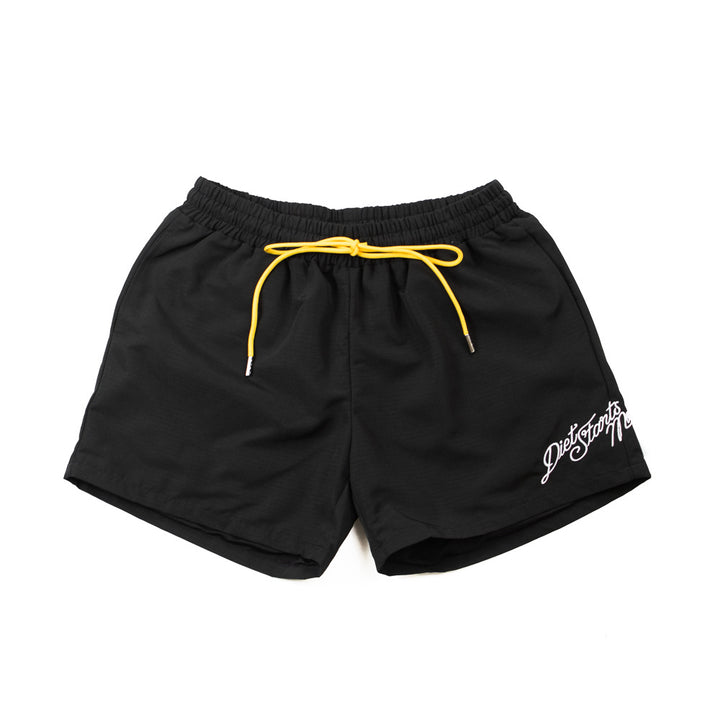 Cursive Ripstop Shorts (Black)