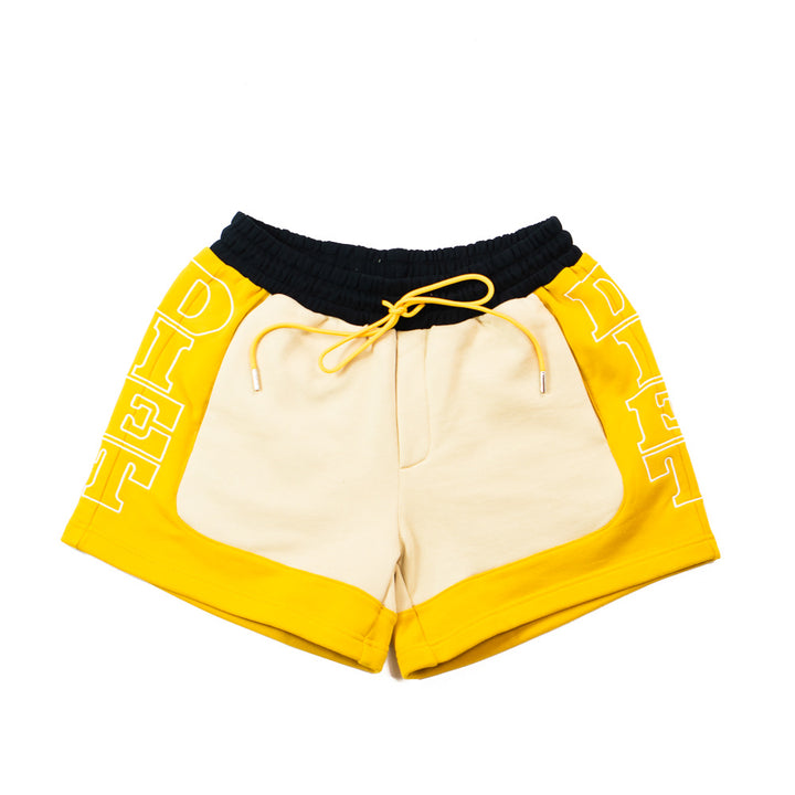 French Terry Row Shorts (Tan/Yellow)