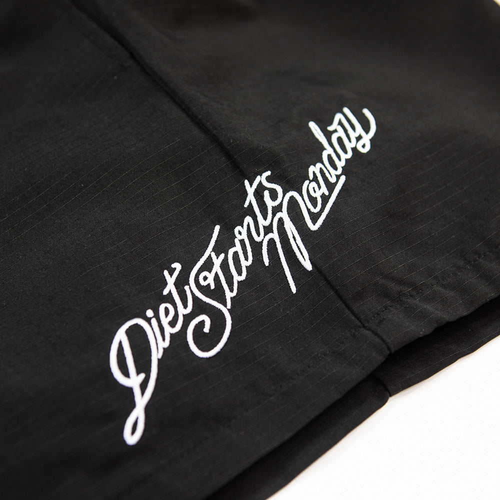 Cursive Ripstop Shorts (Black)