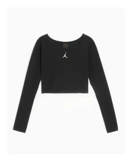 WMNS Jordan Flight Cropped L/S (Black/White)