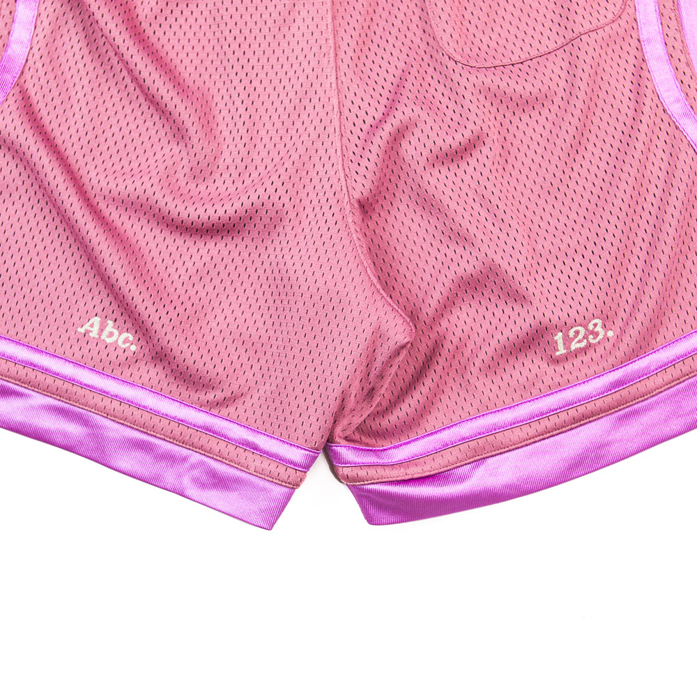 Abc 123. Satin Basketball Shorts (Mauve)