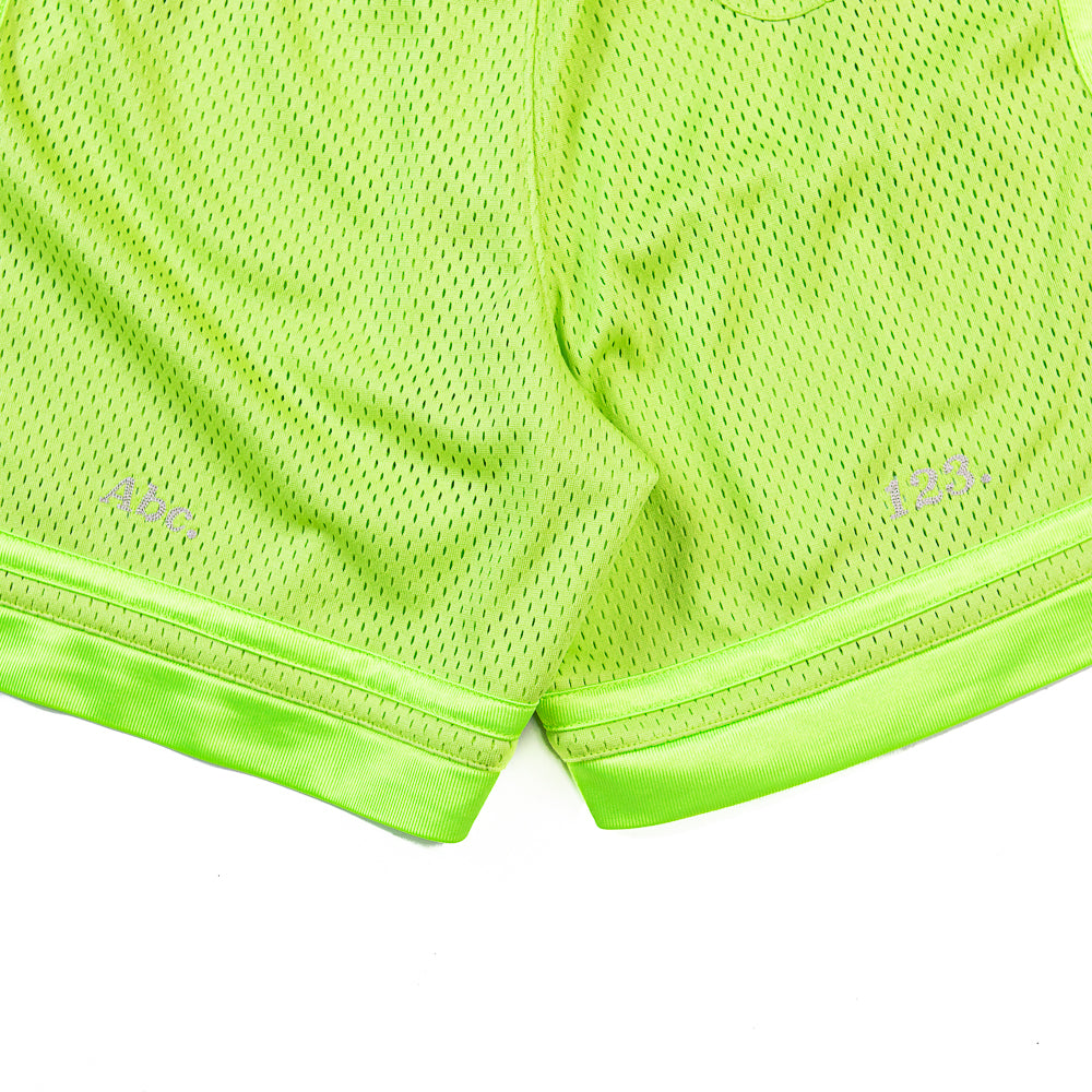 Abc 123. Satin Basketball Shorts (Citrine Green)