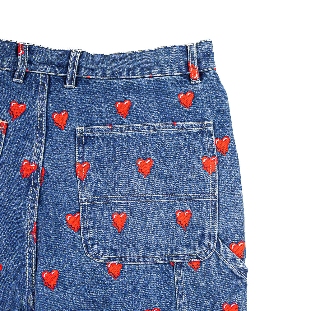 EU Logo Pattern Denim Pants (Washed Blue)