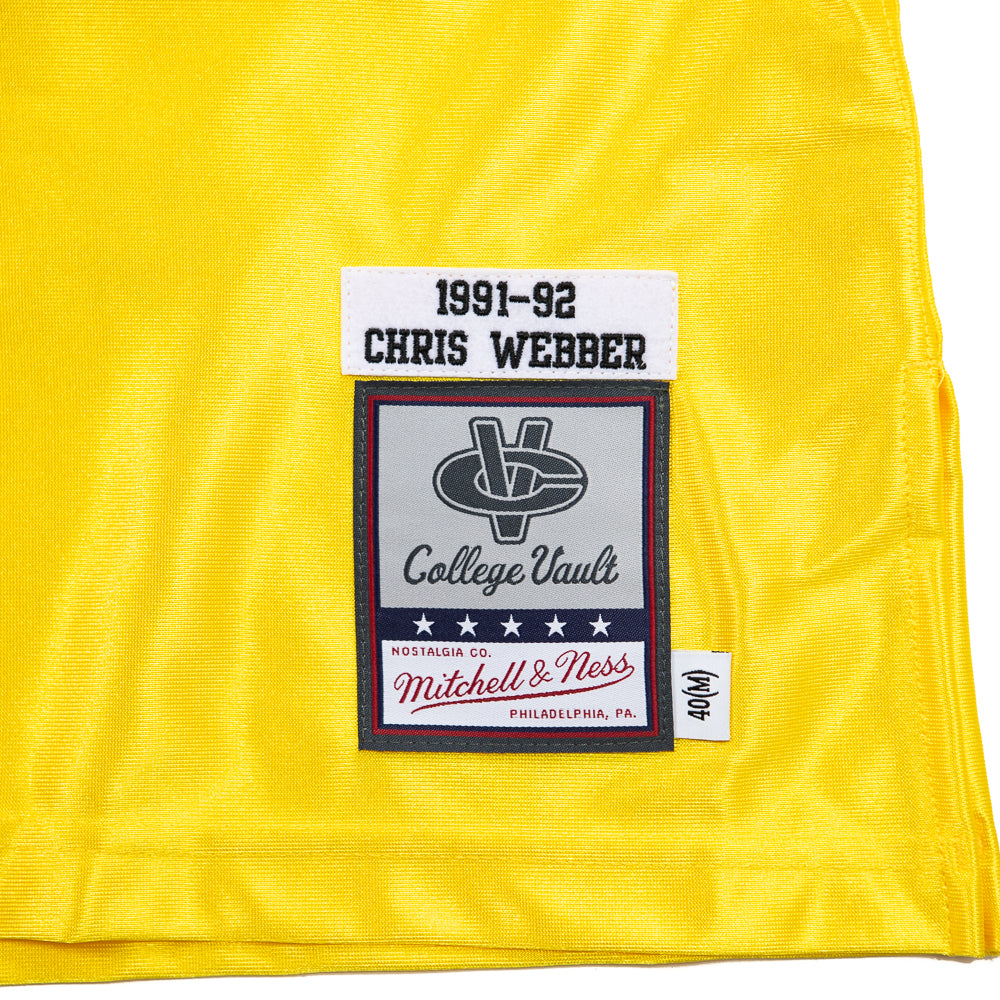 91-92 Michigan Chris Webber Authentic Jersey (Yellow)