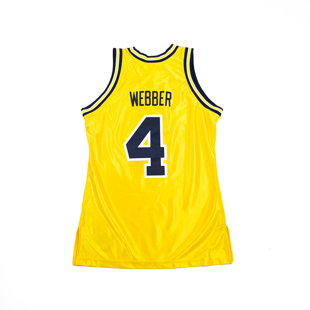 91-92 Michigan Chris Webber Authentic Jersey (Yellow)