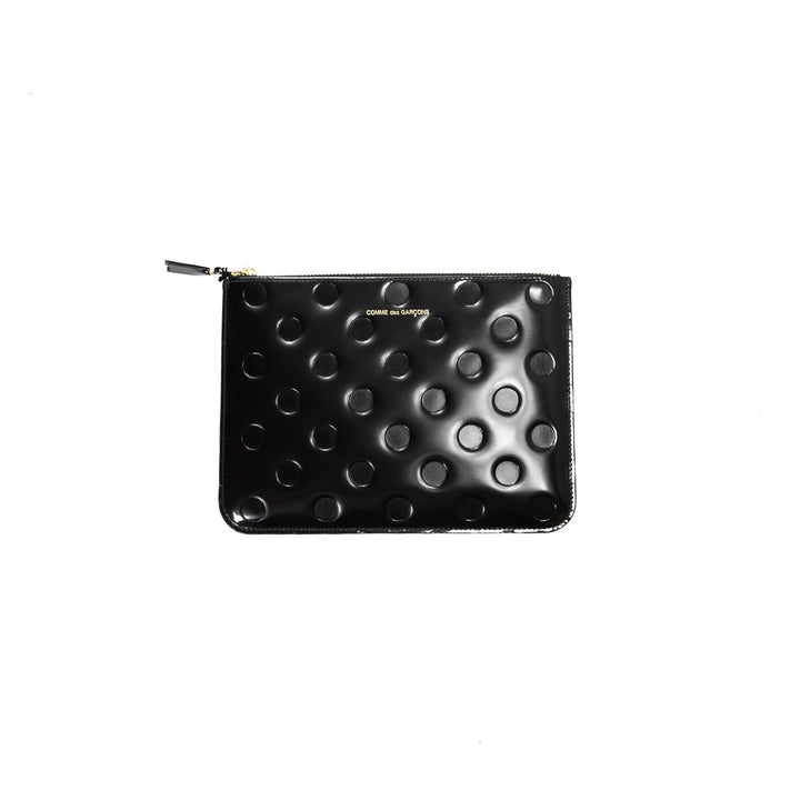 CDG Polka Dots Embossed Zip Tote (Black)