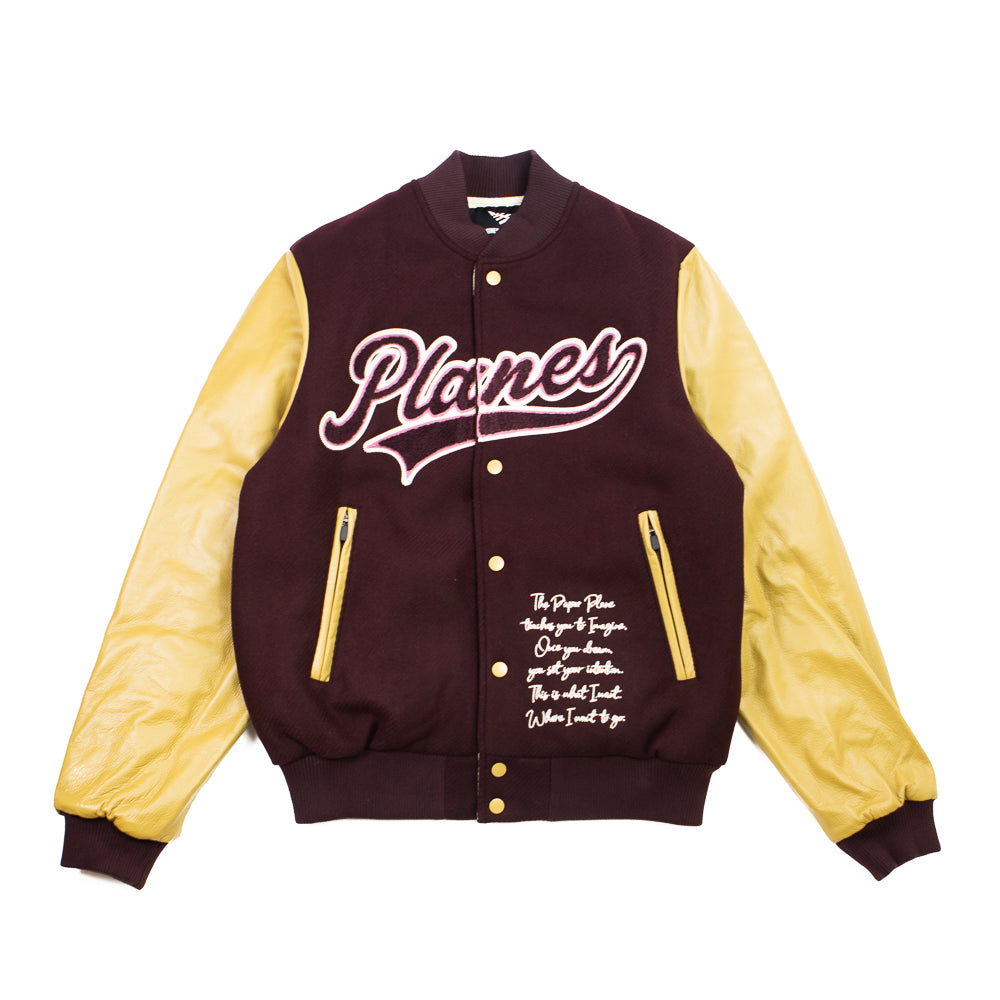 Planes Varsity Jacket (Burgundy) – Corporate