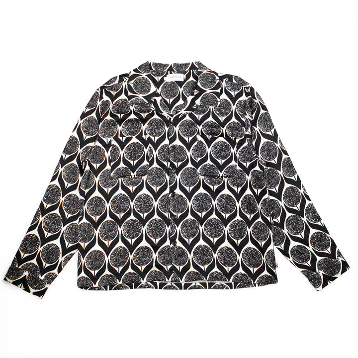 Floral L/S Button Up (Black)