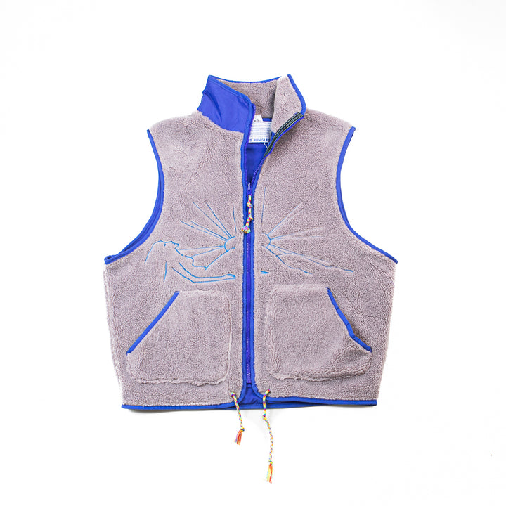 Fuzzy Vest (Brown/Blue)