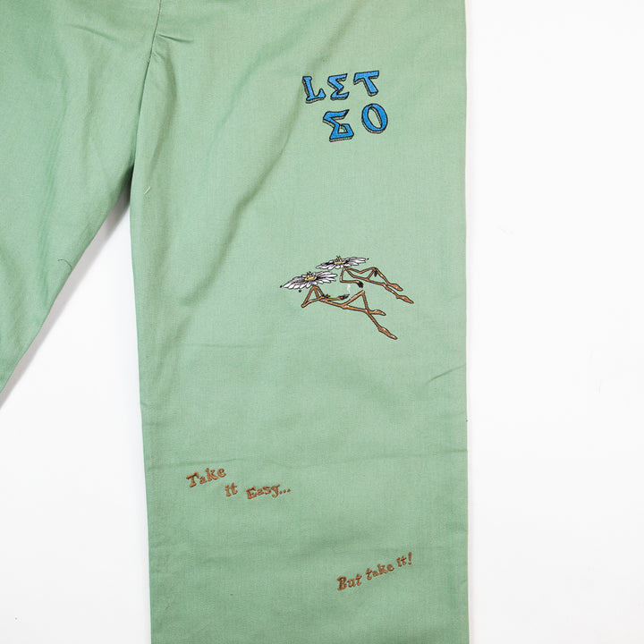 Let Go Herringbone Pants (Green)