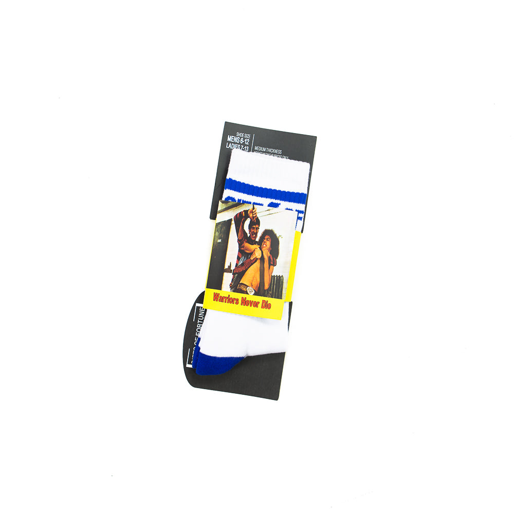 Never Die Socks (White/Blue)