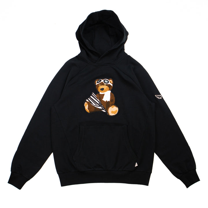 Chenille Bear Hoodie (Black)