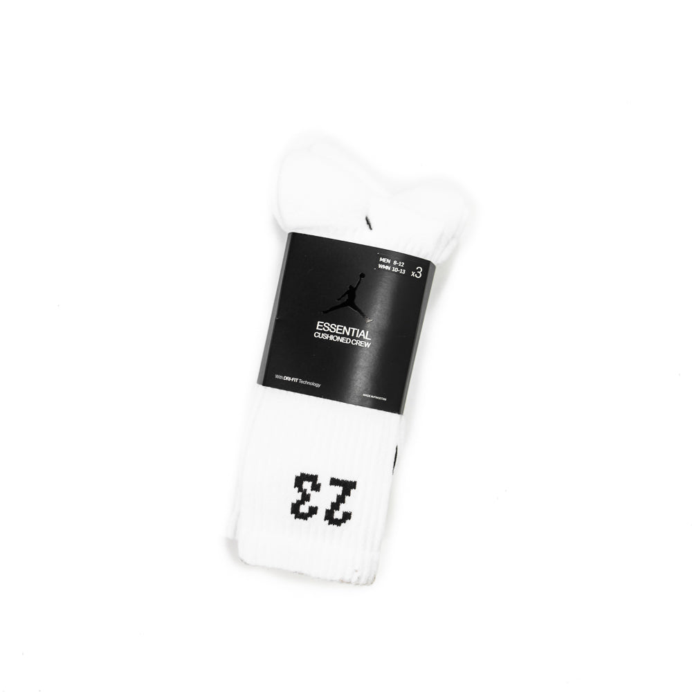 Jordan Essentials Crew Socks 3 Pk. (White/Black)