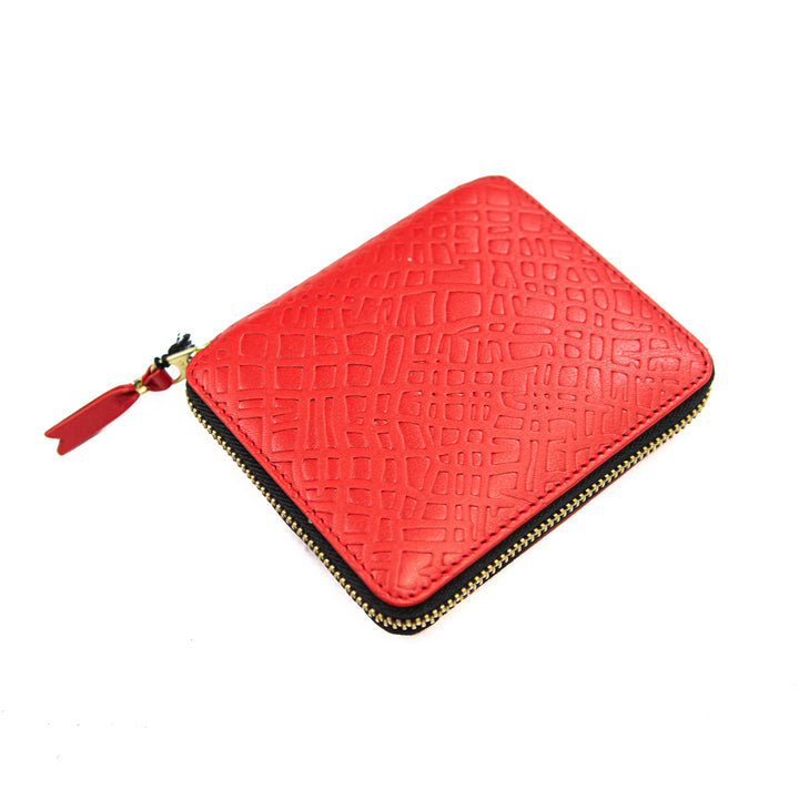 CDG Embossed Roots Zip Wallet (Red)