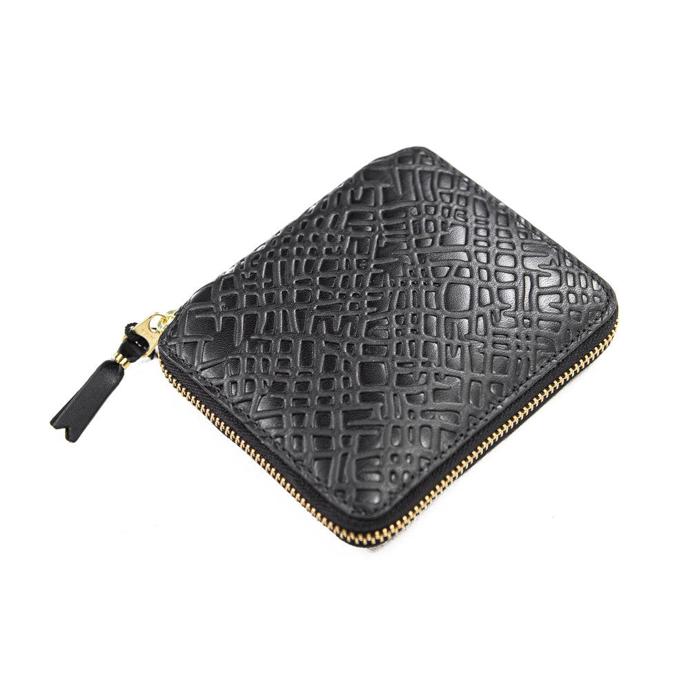 CDG Embossed Roots Zip Wallet (Black)