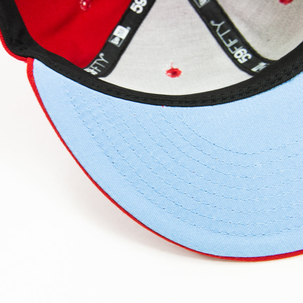 Cincinnati Reds Comic Cloud Fitted Cap (Red/Cloud Blue)