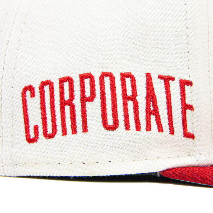 Corporate x Cincinnati Reds Queen City Fitted Cap (Chrome White/Red)