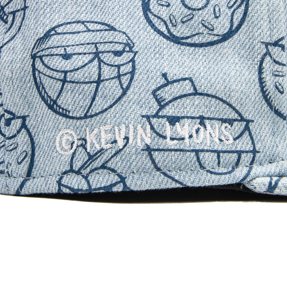 Kevin Lyons Basketball Fitted Cap (Washed Denim)