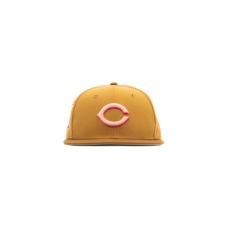 Cincinnati Reds '03 Inaugural Season Fitted Cap (Peanut Butter/Pink)